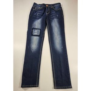 Cato premium contemporary distressed ankle jeans mis rise size 10